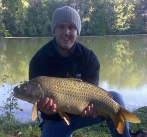 Josh Carnright with a 15 lb 2 oz Common caught during Session 4 of Wild Carp Club.