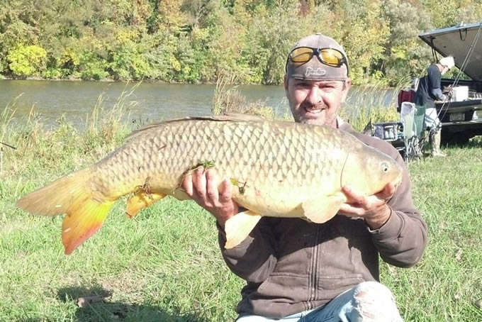 Joe Rinaldo III with a 30.11 lb common from Session 4 of the Wild Carp Club of Central NY