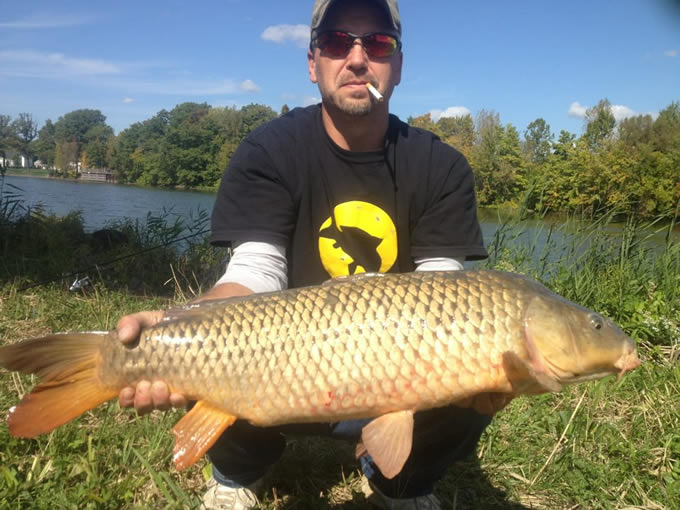 Rick Greenier with a 17.0 lb common caught during Session 4 of the Fall '12 season of the Wild Carp Club of Central NY
