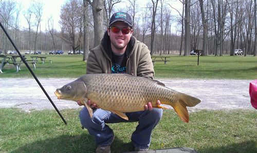 Matt Broekhuizen with a 22.3 lb common caught during Session 2 of the Spring '12 season of Wild Carp Club of Central NY