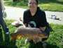 Sam Reid with one of her first 2 carp caught during Session 3 of the Wild Carp Club of New England.