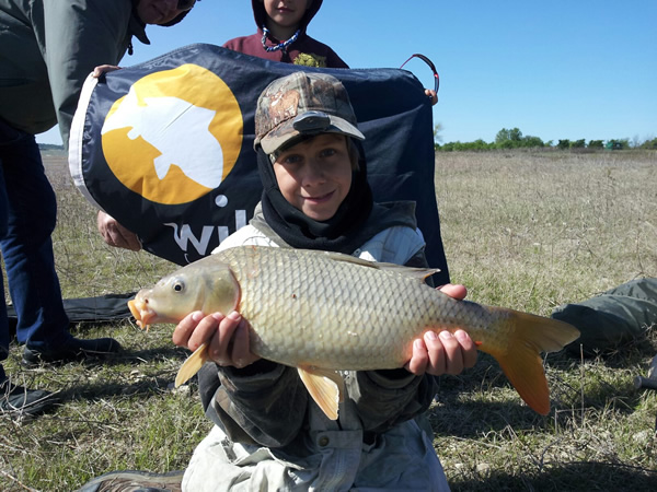 The first fish of the day caught during Session 2 of the Wild Carp Club of North Texas.