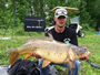 Scott Russell with a 33.4 lb common caught during hour 6 of the 2012 Big Carp Challenge in Baldwinsville, NY, USA.