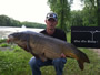 Scott Russell with a 32.10 lb common from the Big 4 Challenge--the big carp if the day thus far.